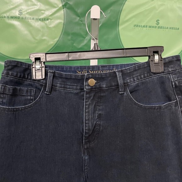 SOFT SURROUNDINGS Women's jeans w/crochet ankle detail in BLACK sz 10 - VGUC - Picture 6 of 14